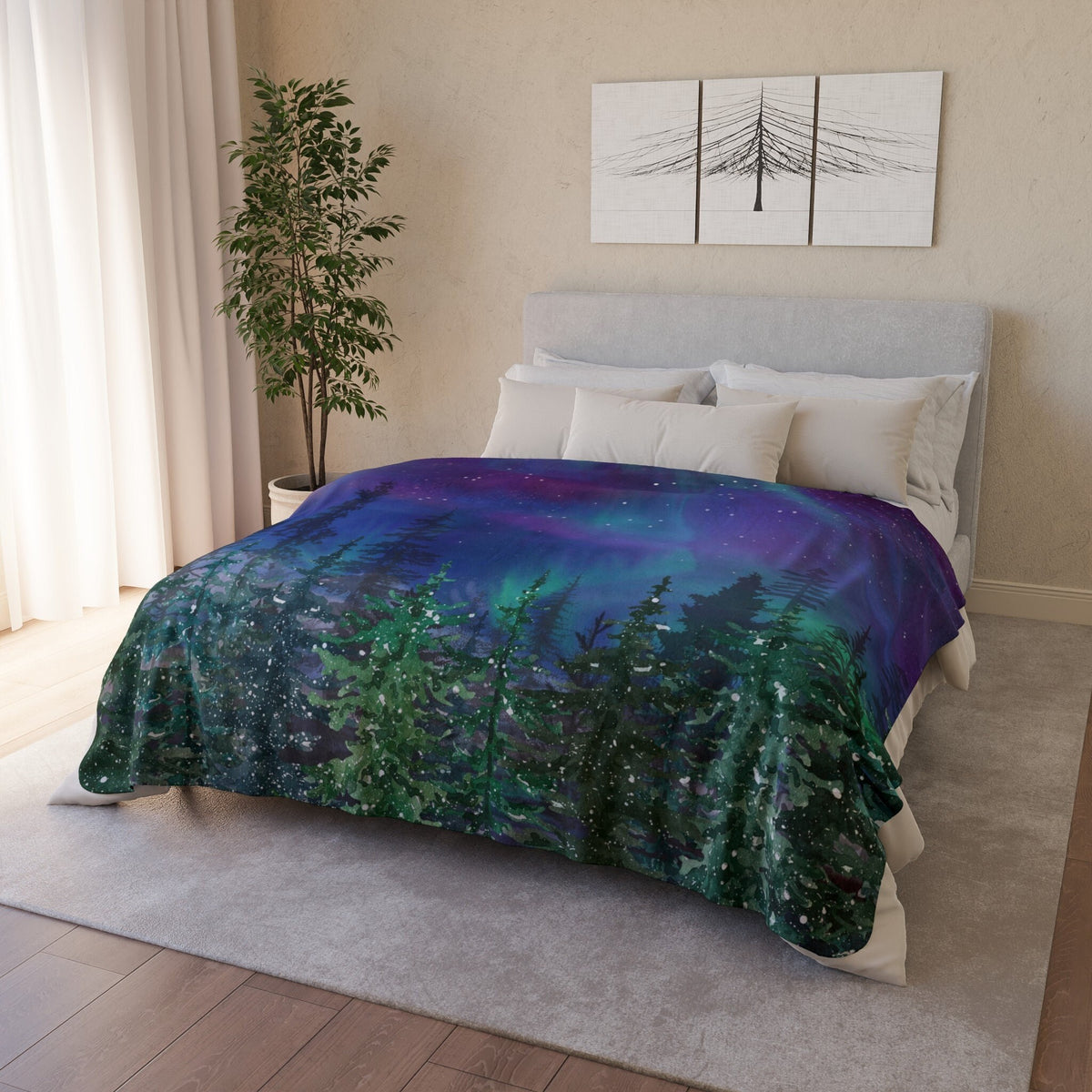 Northern Lights Blanket Gift Colorful Night Sky Aurora Borealis Arctic Circle Sherpa Fleece Throw Cozy Bed Gift Graphic Tee – Premium Graphic · Trending Graphic Apparel