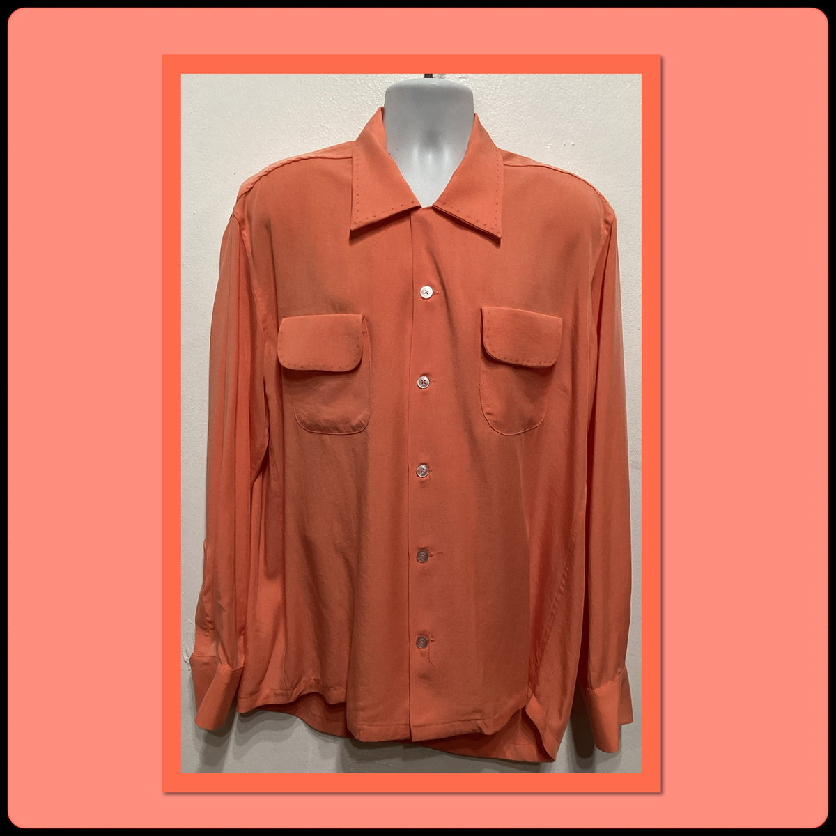 HR046 195039s vintage reproduction gabardine Shirt with top stitching by Hollywood Rogue Graphic Tee – Bold Style · Top Pick For Any Outfit