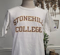 Vintage 90s Stonehill College white Tshirt size XL Graphic Tee – Easygoing Wear · Trending Graphic Apparel