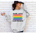 Same Love Same Rights Retro Pride Sweatshirt Gay Pride Shirt LGBT Lesbian Shirt Queer Girls Sweatshirt Pride Shirt Women Sweatshirt – Premium Graphic · Great Gift For Fans