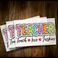 Teacher DTf Print Teach Love Inspire Dalmatian Direct to Film Transfer Ready to Press Back to School Design for Teacher Gift Idea For Her Graphic Tee – Cozy Vibes · Trending Graphic Apparel