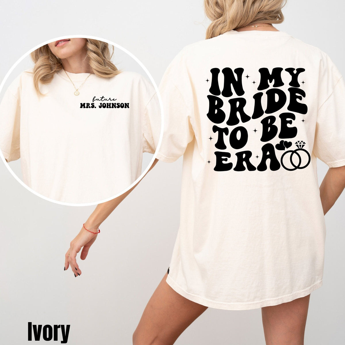 Personalized Bride Shirt Custom Engagement Gift In My Bride To Be Era Shirt Comfort Colors Customized Gift for Bride Retro Bride Shirt Graphic Tee – Cozy Vibes · High-Quality Print