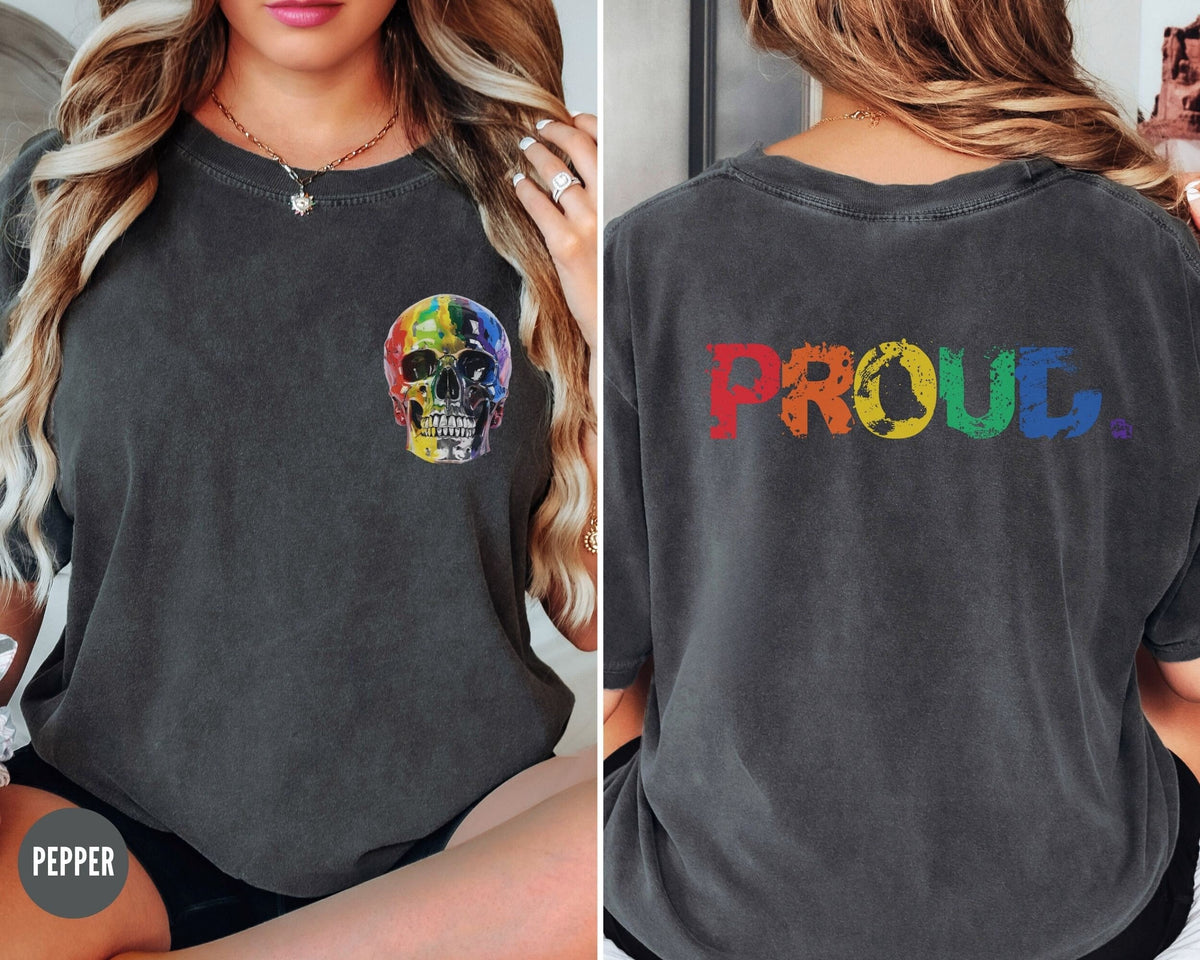 Pride Month Skeleton Shirt Rainbow Pride Month Tshirt Skull Lgbtq Support Shirt for Retro Gay Pride Gay Lesbian Trans Gift Graphic Tee – Easygoing Wear · Top Pick For Any Outfit