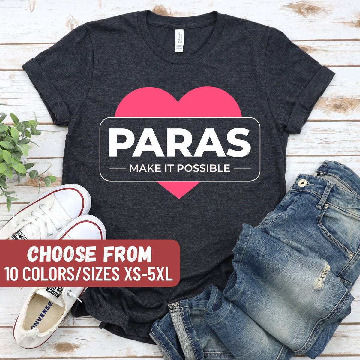 Paraprofessional Shirt Para Shirt Teacher Aide Teacher Assistant Paraeducator Special Education Teacher Paras Make It Possible TShirt Graphic Tee – Soft Feel · Great Gift For Fans