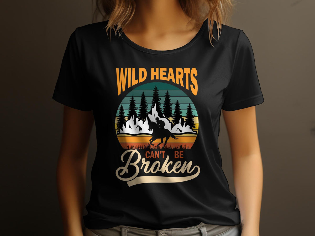 Women39s Horse Themed TShirt Wild Hearts Can39t Be Broken Nature Inspired Equestrian Fashion Tee Graphic Tee – Easygoing Wear · Great Gift For Fans