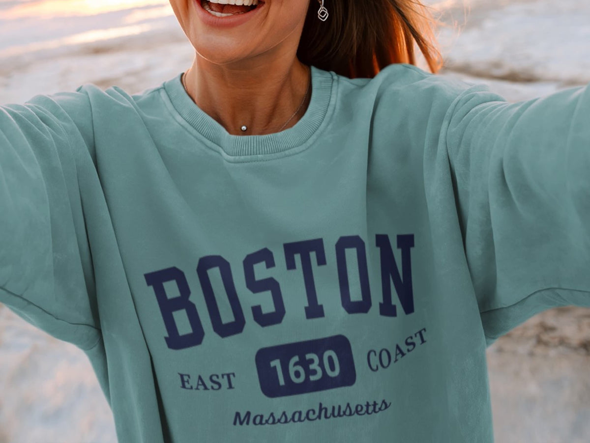 Boston Massachusetts East Coast Crewneck Sweatshirt Gift Pullover Souvenir Sweatshirt – Easygoing Wear · Trending Graphic Apparel