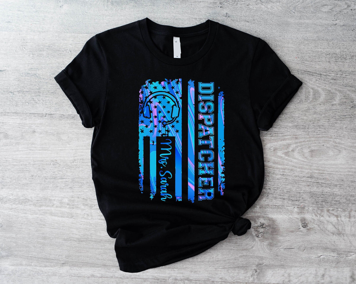Dispatcher American Flag T Shirt Custom 911 Dispatcher Shirt Dispatcher Appreciation Gift Emergency Dispatcher Sweatshirt Dispatcher Tee Sweatshirt – Bold Style · Must-Have Style