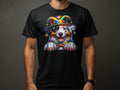 Cute Australian Shepherd Puppy in Jester Hat TShirt Colorful Dog Lover Gift Unisex Tee Pet Humor Apparel Graphic Tee – Aesthetic Look · Must-Have Style