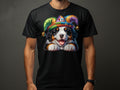 Cute Bernese Mountain Dog Puppy in Jester Hat TShirt Colorful Pet Lover Tee Unisex Bernese Mountain Dog Graphic Shirt Kids and Adults Graphic Tee – Feel-Good Design · Perfect For Daily Wear