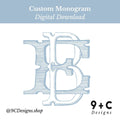 Custom monogram digital download Antique Classic Vintage interlocking monogram wedding monogram two letters monogram Graphic Tee – Easygoing Wear · Trending Graphic Apparel