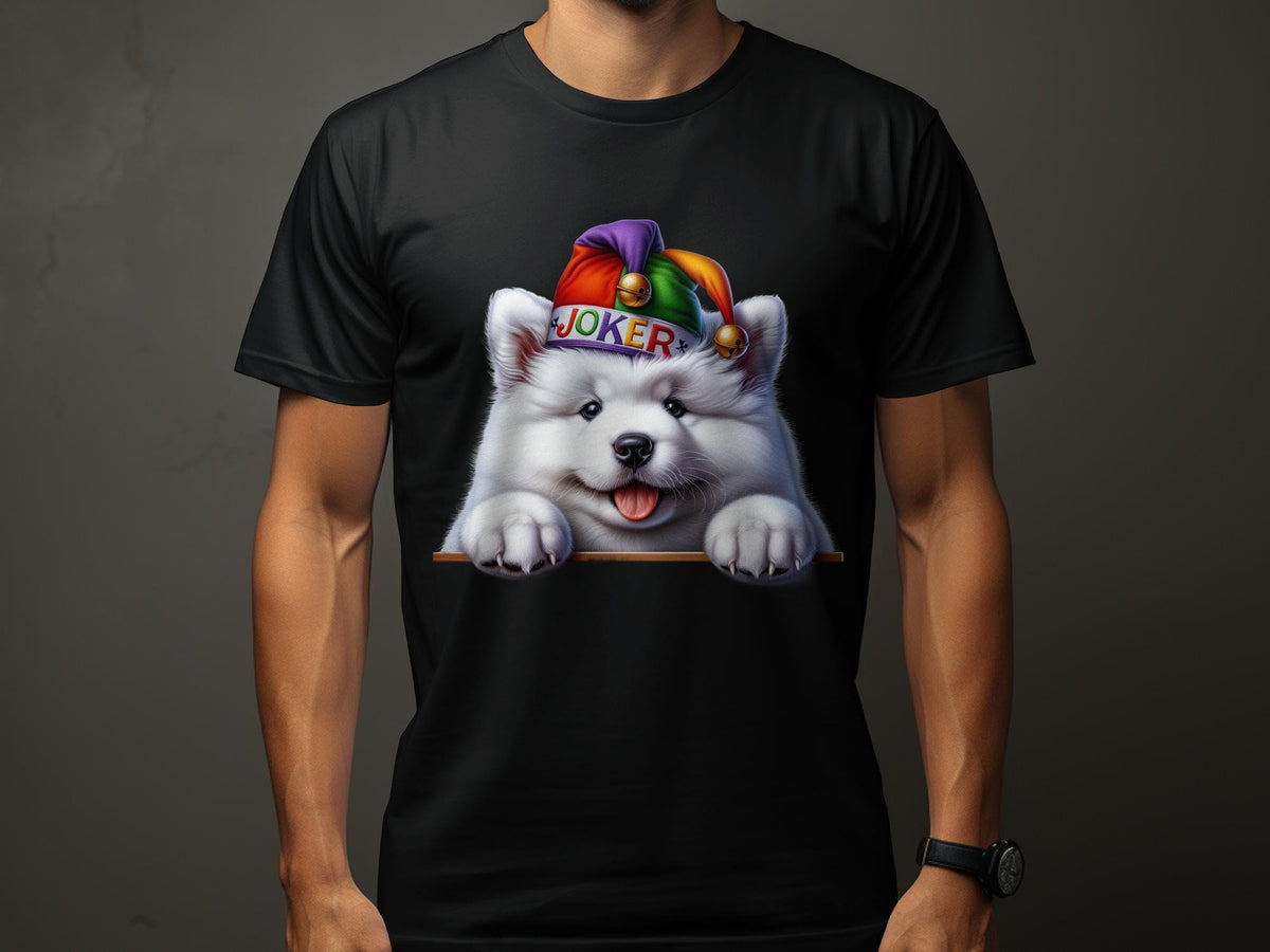 Samoyed Dog Pup Jester Hat Design Dog Lover Gifts Present For Mans Best Friend Pet Gift Dog Design T Shirt Hoodie Sweatshirt Hoodie – Feel-Good Design · Perfect For Daily Wear