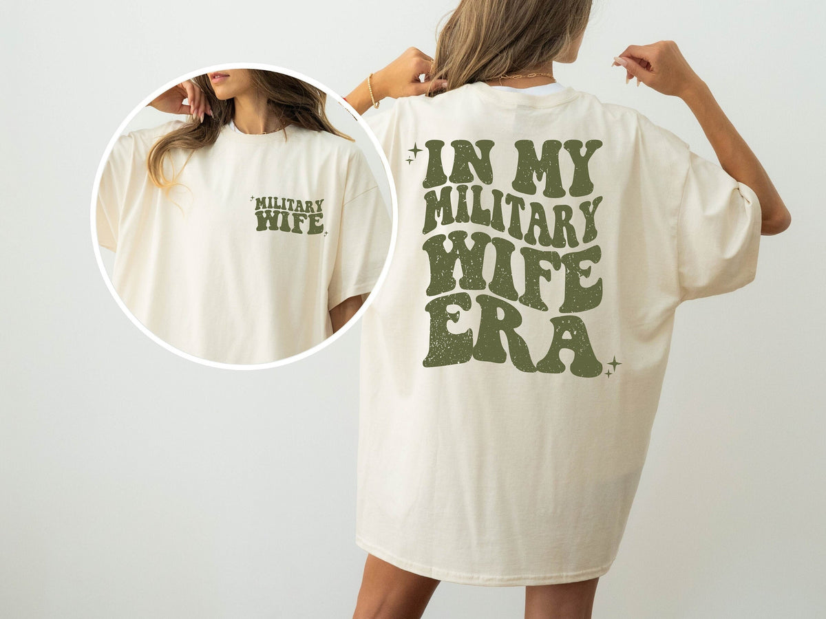 In My Military Wife Era Shirt Gift For Military Wife Veterans Wife T Shirt Retro Military Wife Tee Army Wife Shirt Graphic Tee – Warm & Stylish · Trending Graphic Apparel