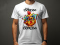 Funny More Espresso Less Depresso Chicken TShirt Sarcastic Coffee Lover Shirt Unisex Gift Idea Graphic Tee – Feel-Good Design · Must-Have Style