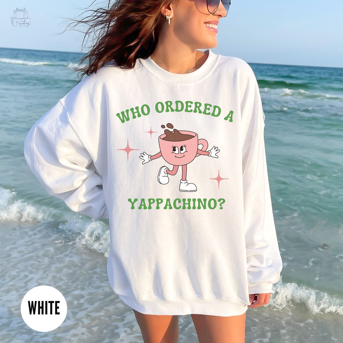 Yappachino Yapper YSweatshirt Coffee Person Funny Y2k Slogan Meme SweaterRetro Text Groovy Coffee Cups Shirt Best Friend Barista Gift Yap Sweatshirt – Warm & Stylish · Must-Have Style