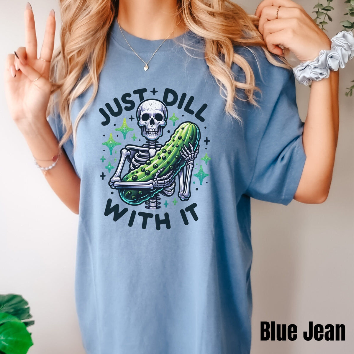 Funny Pickle Shirt Pickle Shirt Just Dill With It Pickle Lover Gift Funny Skeleton Shirt Sarcastic Shirt Snarky Gift Graphic Tee – Premium Graphic · Great Gift For Fans