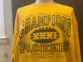Vintage 9039s 1997 NFC Champs Green Bay Packers Yellow Crewneck Sweatshirt Size XL Sweatshirt – Warm & Stylish · High-Quality Print