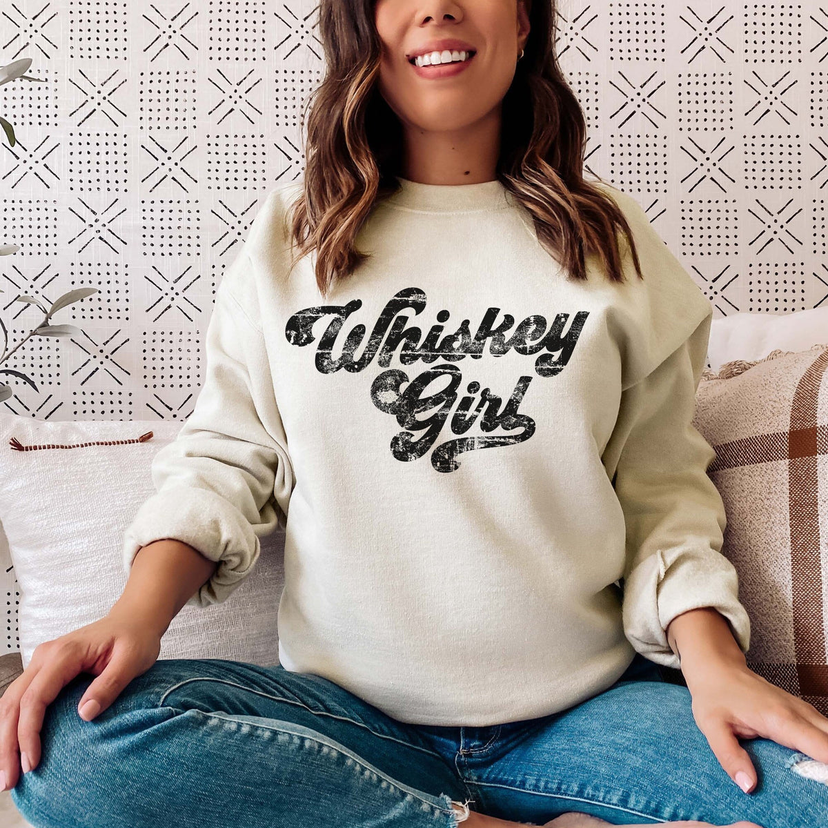 Whiskey Girl Womens Sweatshirt Womans Whiskey Drinker Shirt Southern Bred shirt Drink Whiskey Crewneck Sweatshirt – Aesthetic Look · Perfect For Daily Wear