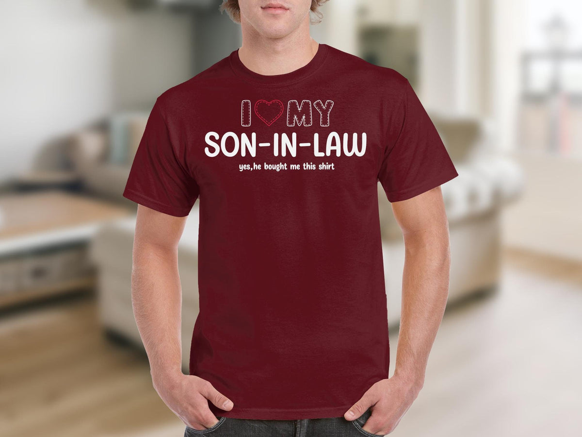 I Love My SonInLaw Funny Quote TShirt Heart Graphic Tee Family Humor Gift Graphic Tee – Cozy Vibes · High-Quality Print