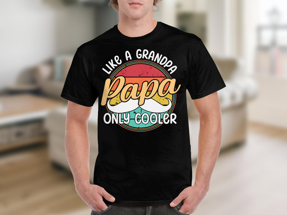 Papa Like a Grandpa Only Cooler Retro Style Family TShirt Perfect Gift for Dad Graphic Tee – Bold Style · Top Pick For Any Outfit