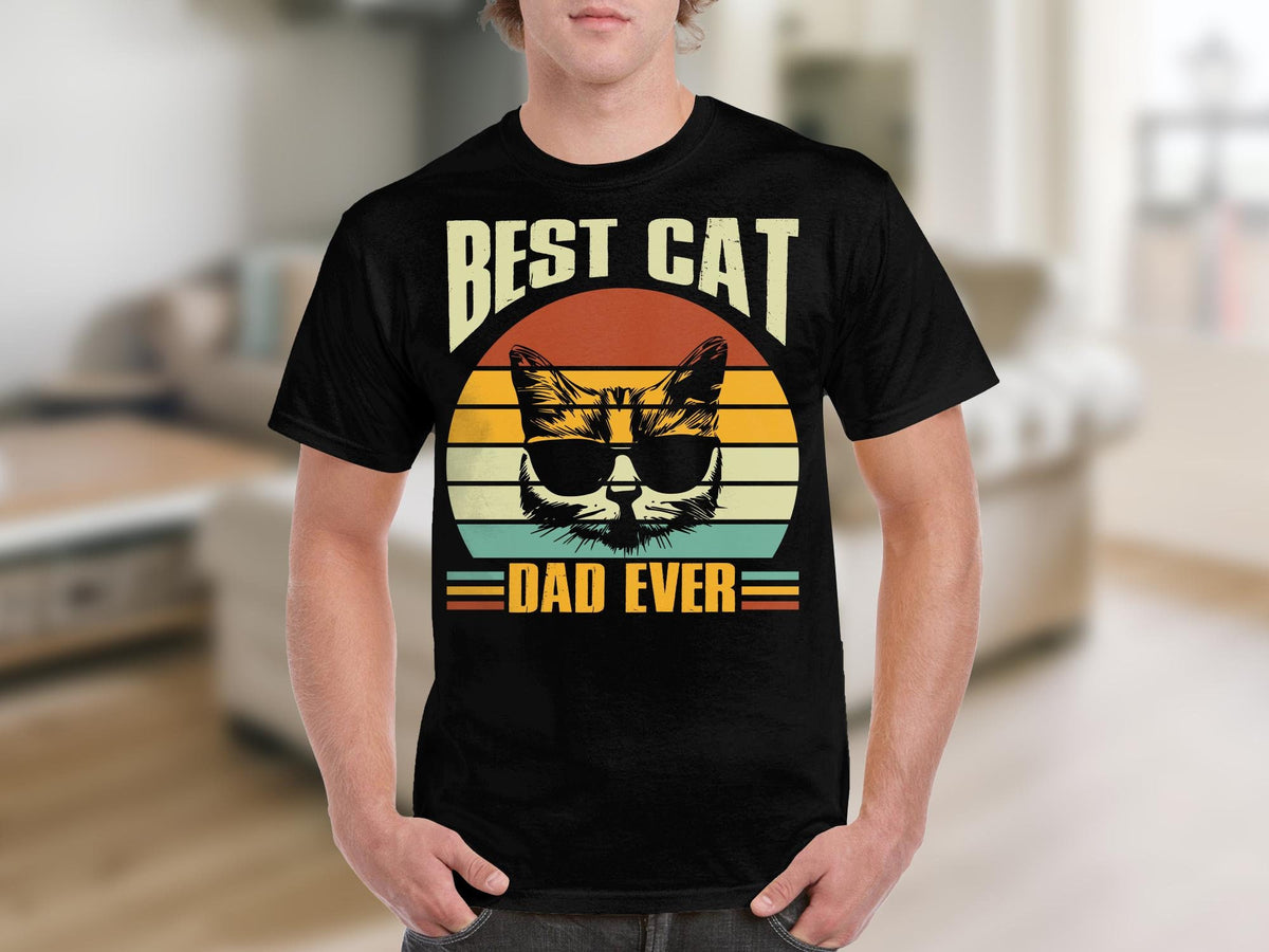 Retro Best Cat Dad Ever TShirt Perfect Gift for Cat Lovers Vintage Style Cat Graphic Tee Father39s Day Gift Graphic Tee – Aesthetic Look · High-Quality Print