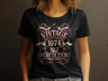 Vintage 1974 Total Perfection TShirt Classic Retro Birthday Gift Genuine Quality Limited Edition Top Graphic Tee – Feel-Good Design · Trending Graphic Apparel