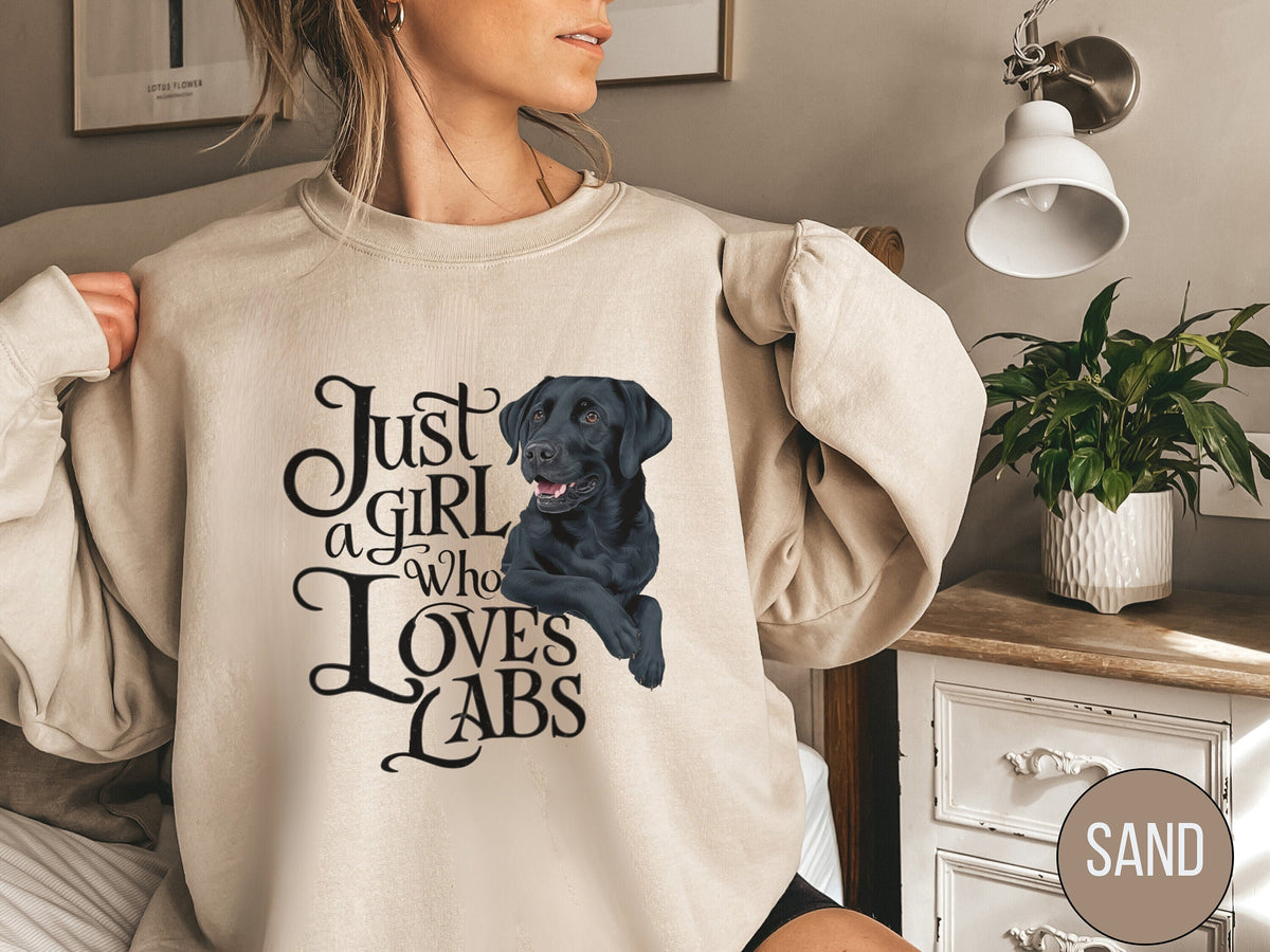 Labrador Retriever Sweatshirt Lab dog owner Gift Black Labrador Mom Gifts Shirt For New Lab dog Mama Lab dog mom Gift Labrador Crewneck Sweatshirt – Bold Style · Great Gift For Fans