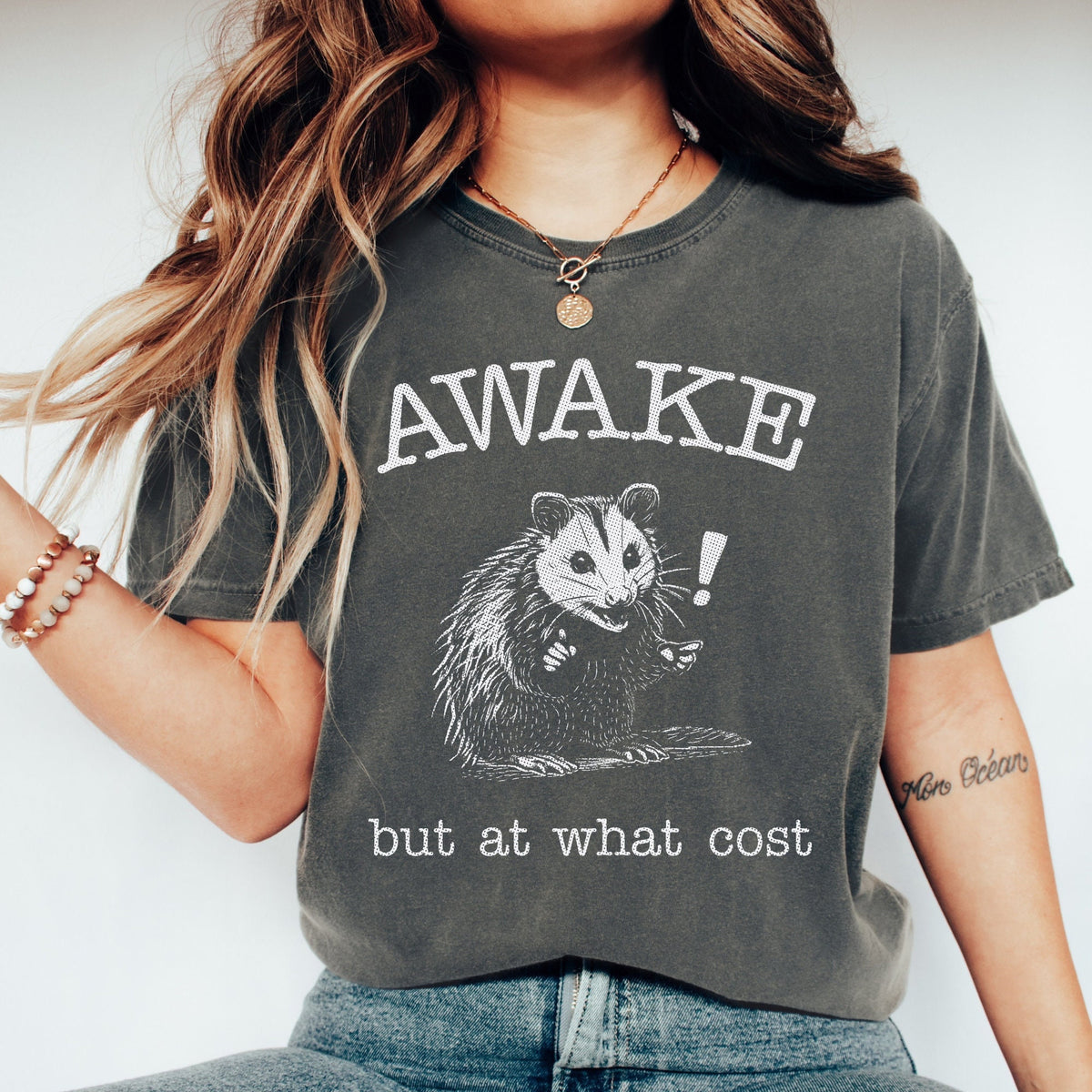 Awake But at What Cost Shirt Funny Possum Sweatshirt Retro Possum Sweatshirt Sweatshirt – Bold Style · Top Pick For Any Outfit