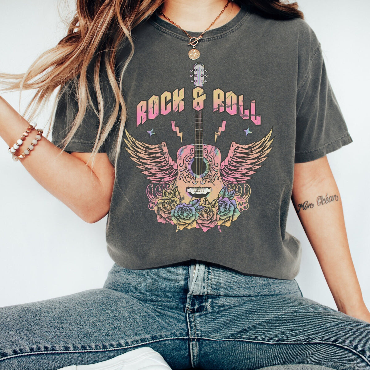 Rock n Roll TshirtRock and Roll GiftRocker Tee Concert Shirt Music Festival Shirt Boho Rock n Roll Shirt Rock and Roll Shirt Graphic Tee – Everyday Comfort · Trending Graphic Apparel