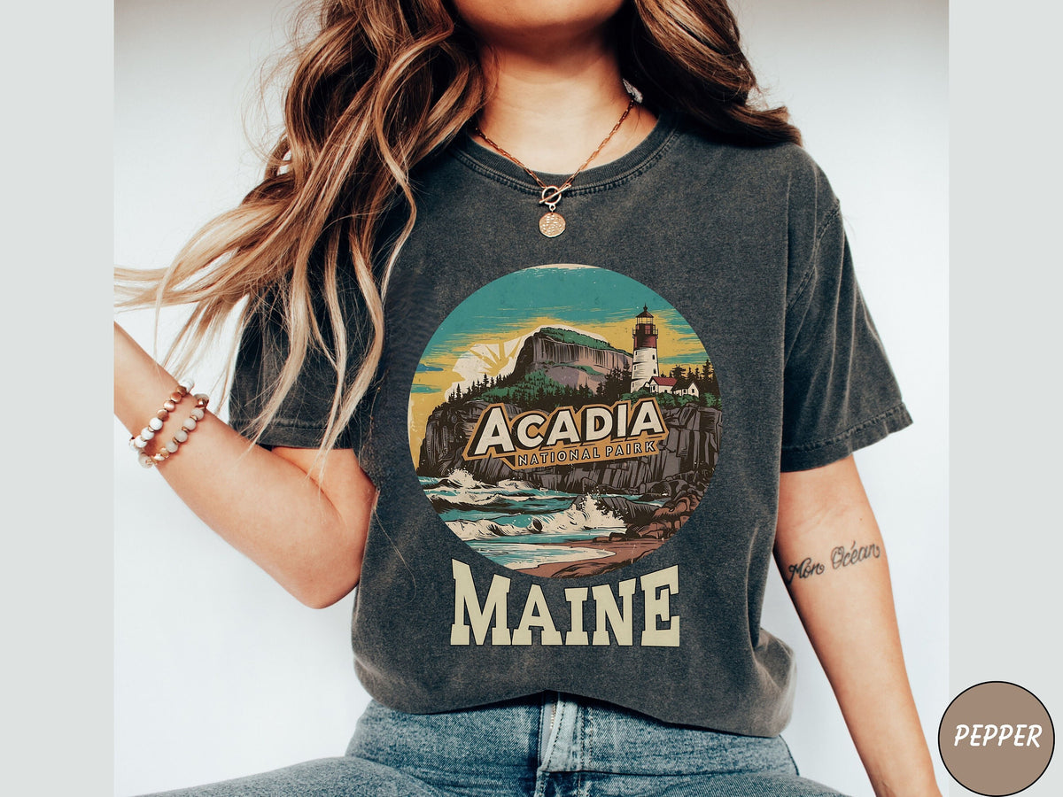 Acadia National Park shirt Vintage Maine tshirt Acadia National Park gifts Retro Maine Sweatshirt Hiking gift Acadia Park Souvenir Tee Sweatshirt – Feel-Good Design · Must-Have Style