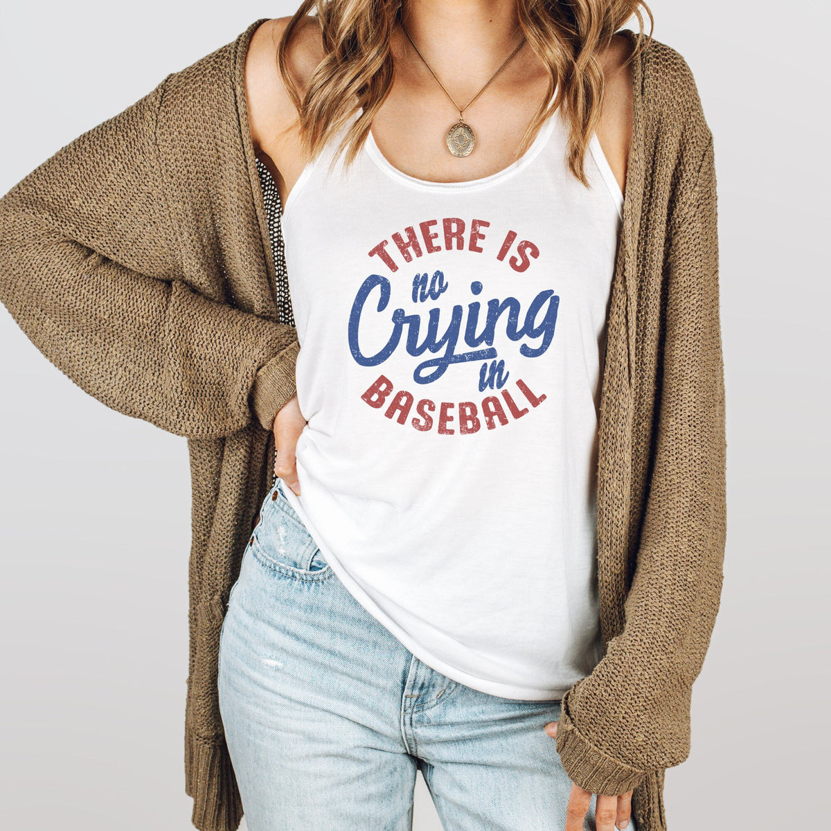 There39s No Crying in Baseball Tank Top Baseball Mom Tank Top Baseball Mama Tank Top Tank Top – Aesthetic Look · Great Gift For Fans