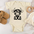 Highland Cow Baby Bodysuit For Newborn Baby Shower Gift Idea Cowboy Themed Retro Western Clothing for Youth Farm Life Shirt for Toddlers Graphic Tee – Fan Favorite · High-Quality Print