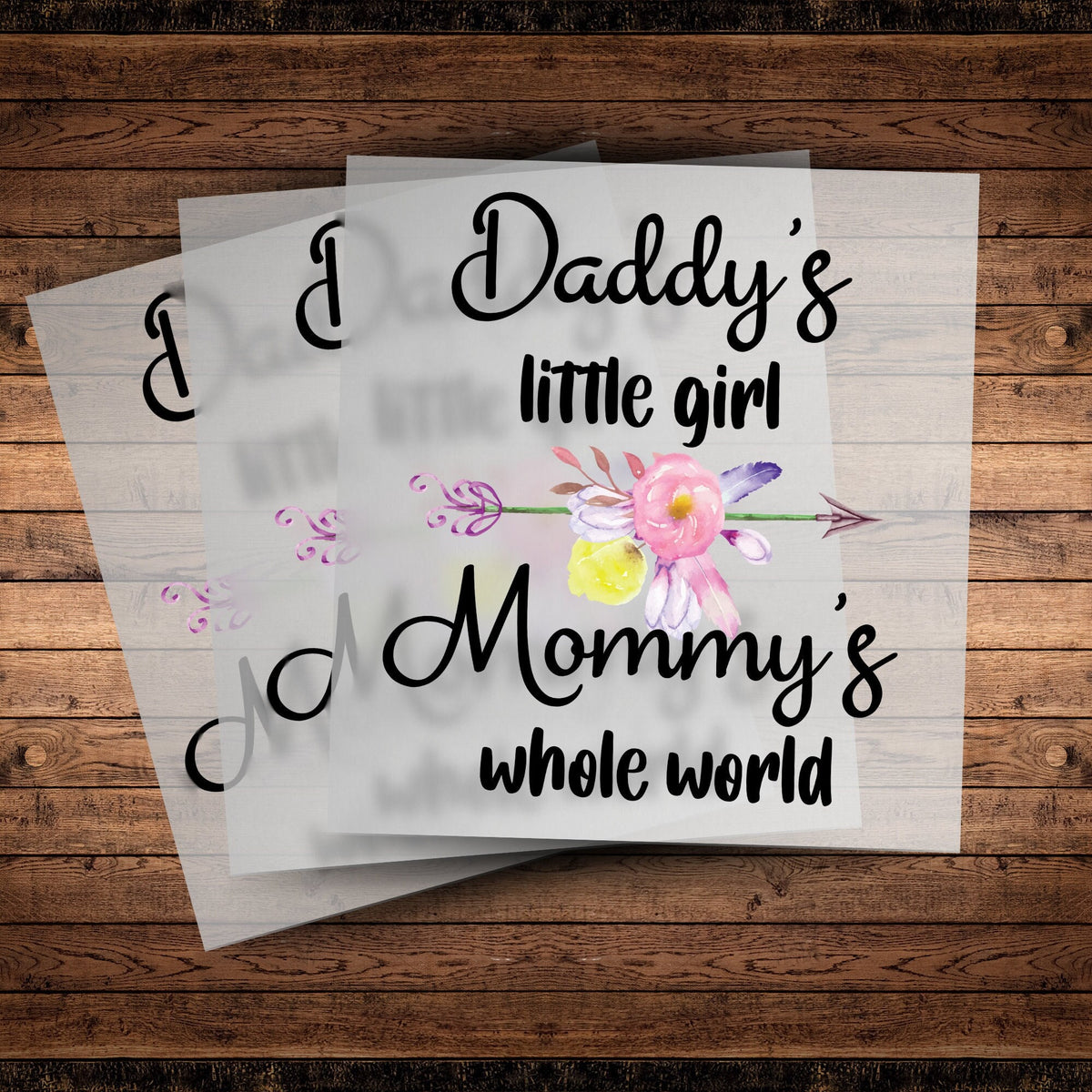 Daddy39s Little Girl Mama39s Whole World DTF Transfer Floral Baby Girl Direct to Film Transfer Ready to Press New Moms and New Dad Gift Idea Graphic Tee – Warm & Stylish · Trending Graphic Apparel