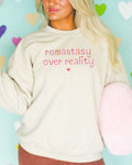 Bookish Fantasy Romance Sweatshirt for Book Lover Romantasy Over Reality Silly Bookworm Gift for Librarian Historical Fantasy Reader Sweatshirt – Bold Style · Must-Have Style