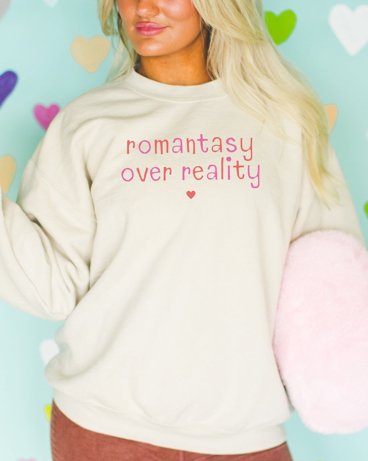 Bookish Fantasy Romance Sweatshirt for Book Lover Romantasy Over Reality Silly Bookworm Gift for Librarian Historical Fantasy Reader Sweatshirt – Bold Style · Must-Have Style