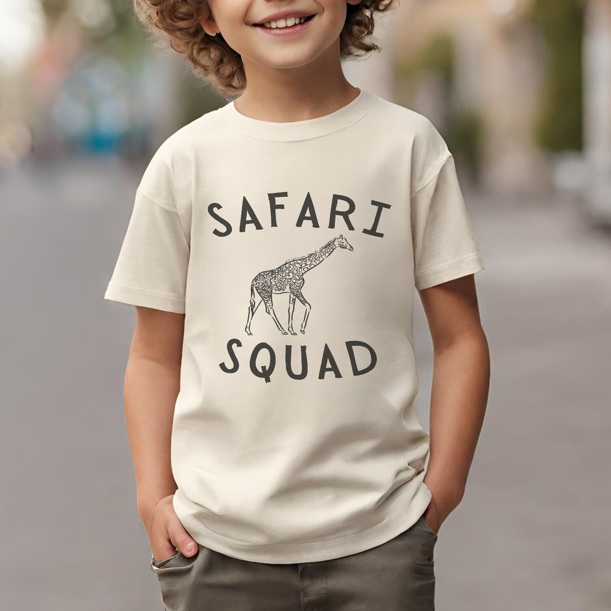 African Safari Squad Kids Tee Shirt Youth Giraffe Lover Tshirt Zoo Shirt Graphic Tee – Feel-Good Design · Perfect For Daily Wear