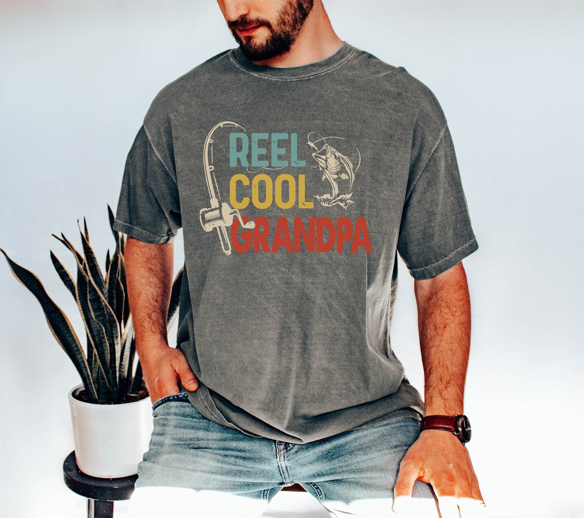 Reel Cool Grandpa Shirt Grandpa Fishing Shirt Grandpa Fisherman Gift Grandpa Gift from Grandkids Grandpa39s Fishing Tshirt Graphic Tee – Warm & Stylish · Great Gift For Fans