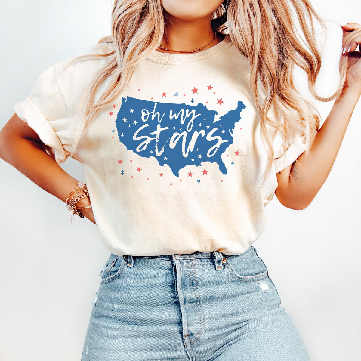 Oh My Stars TShirt Usa Patriotic Tee 4th of July Party TShirt Trendy Usa Celebration Shirt Graphic Tee – Aesthetic Look · Trending Graphic Apparel