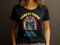 Hang In There Cat TShirt Vintage Rainbow Funny Quote Inspirational Message Trendy Graphic Tee Womens Tee Graphic Tee – Fan Favorite · Trending Graphic Apparel