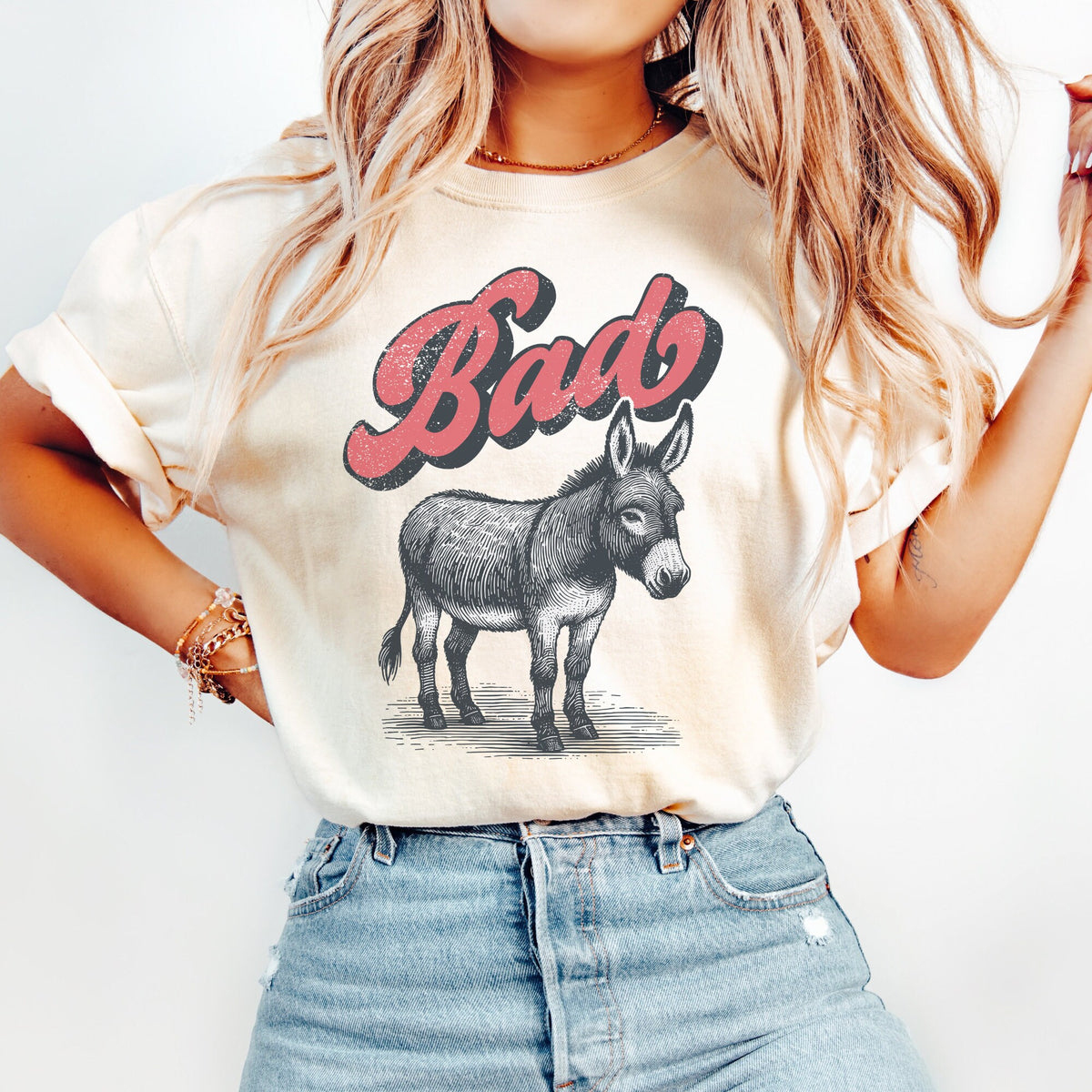 Bad Ass Shirt Bad Bitch Shirt Funny Donkey Shirt Jackass Shirt Graphic Tee – Warm & Stylish · Great Gift For Fans