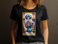 Colorful Day of the Dead Drunk Housewife Skeleton Womens TShirt Wine Lover Gothic Apparel Unique Halloween Costume Idea Graphic Tee – Bold Style · Great Gift For Fans