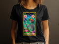 Tarot Card Inspired TShirt The Plant Lady Skeleton Floral Design Unique Illustration Womens Tee Graphic Tee – Bold Style · Top Pick For Any Outfit