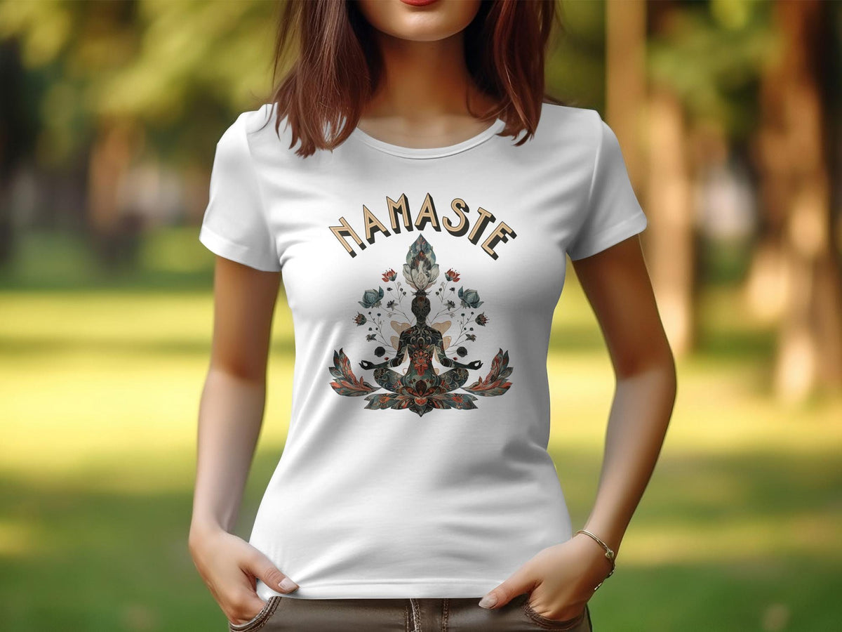 Womens Yoga Design TShirt Zen Tee for Women Namaste Yoga Shirt Meditation TShirt Yoga Lover Gift Floral Yoga Art Top 11 Graphic Tee – Bold Style · Perfect For Daily Wear