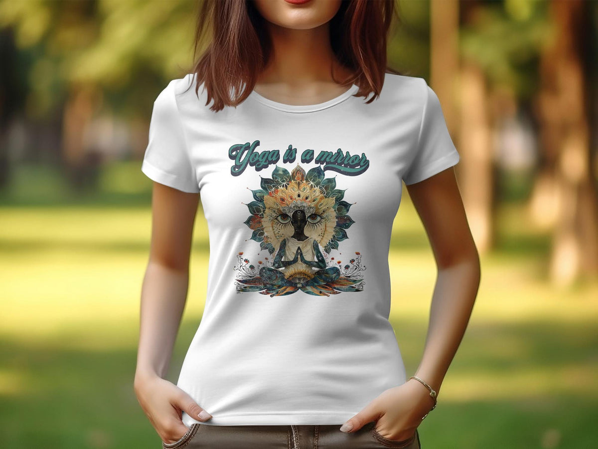 Womens Yoga Zen Tee Yoga is a Mirror TShirt Womens Yoga Design Shirt Mindful Meditation Tee Yoga Graphic Top for Women 26 Graphic Tee – Easygoing Wear · Must-Have Style