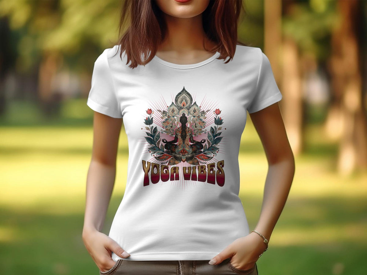 Yoga Design TShirt for Women Zen Tee Shirt Yoga Vibes Graphic Tee Trendy Yoga TShirt Meditative Art Shirt for Women 19 Graphic Tee – Cozy Vibes · Must-Have Style
