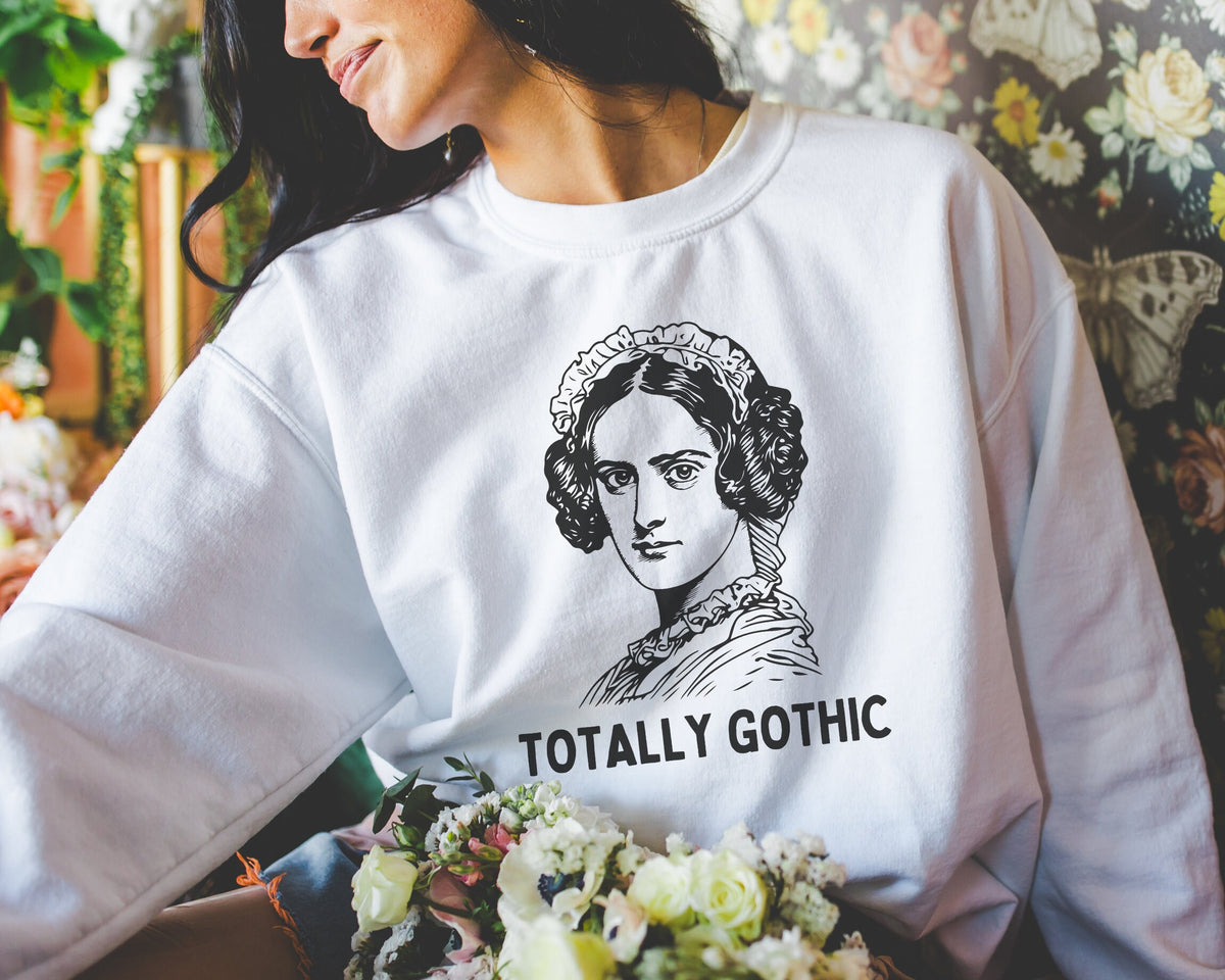 Cute Gothic History Sweatshirt Book Lover Mary Shelley 19th Century Literature Crewneck for Librarian English Literature Teacher Gift Sweatshirt – Bold Style · Great Gift For Fans
