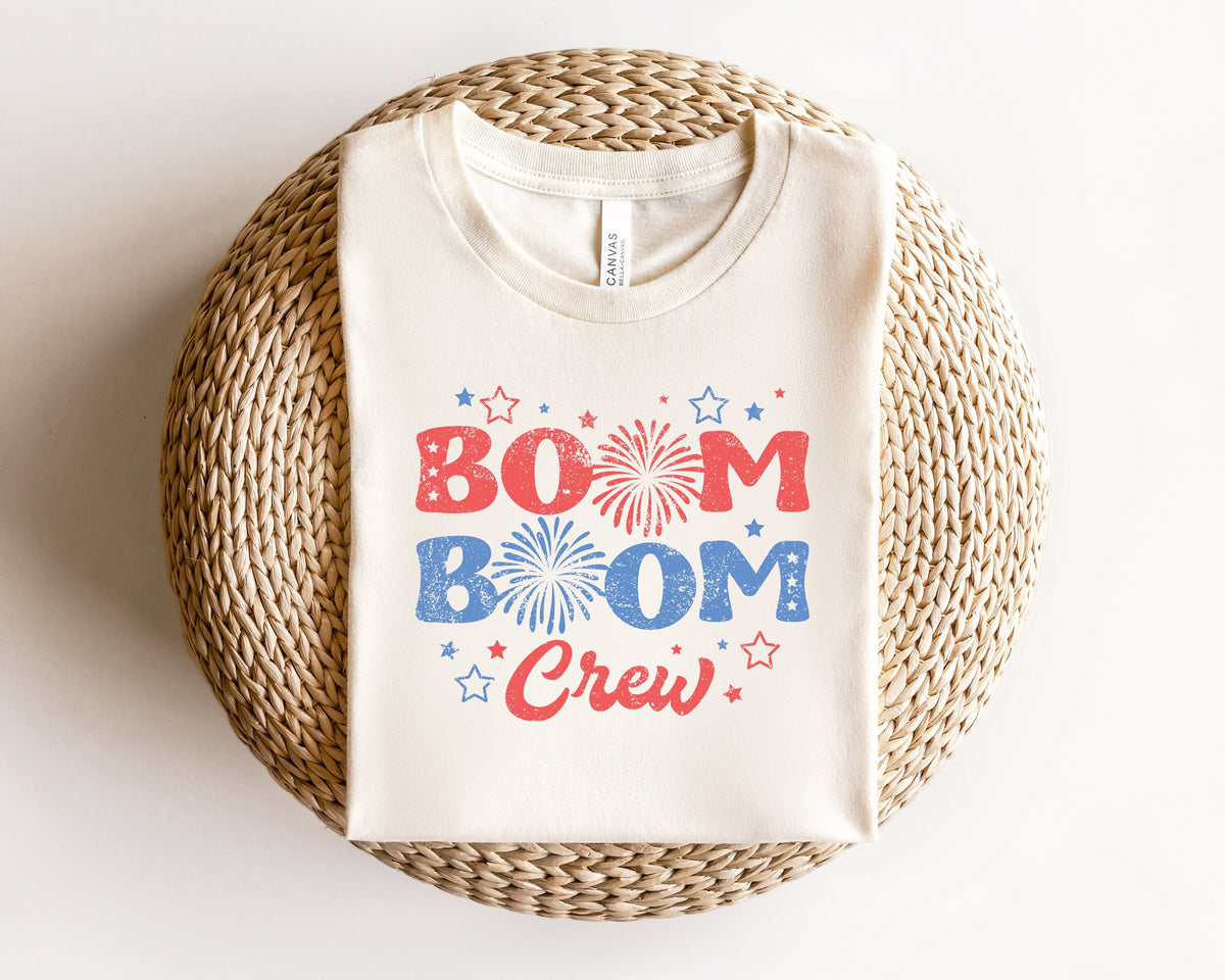 Boom Boom Crew Shirt 4th of July Shirt Patriotic Shirt Fireworks TShirt American Flag Tee Stars Shirt 4th of July Gift Graphic Tee – Cozy Vibes · Must-Have Style