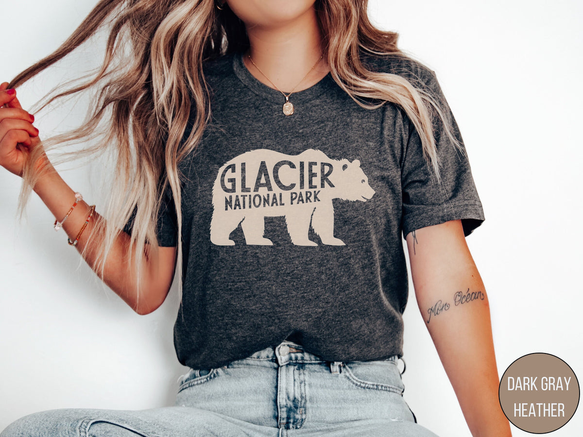 Glacier National Park Shirt Vintage Montana T shirt Glacier National Park gifts Glacier Souvenir Hiking shirt Camping Trip Tshirt Grizzly Graphic Tee – Easygoing Wear · Must-Have Style