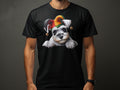 Cute Miniature Schnazuer Dog Pup in Jester Hat TShirt Playful Puppy Graphic Tee Perfect Gift for Dog Lovers Graphic Tee – Premium Graphic · Perfect For Daily Wear