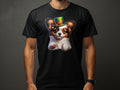 Cute Papillon Dog Pup Jester Hat TShirt Colorful Puppy Graphic Tee Unique Animal Lover Gift Comfy Casual Wear Graphic Tee – Fan Favorite · High-Quality Print