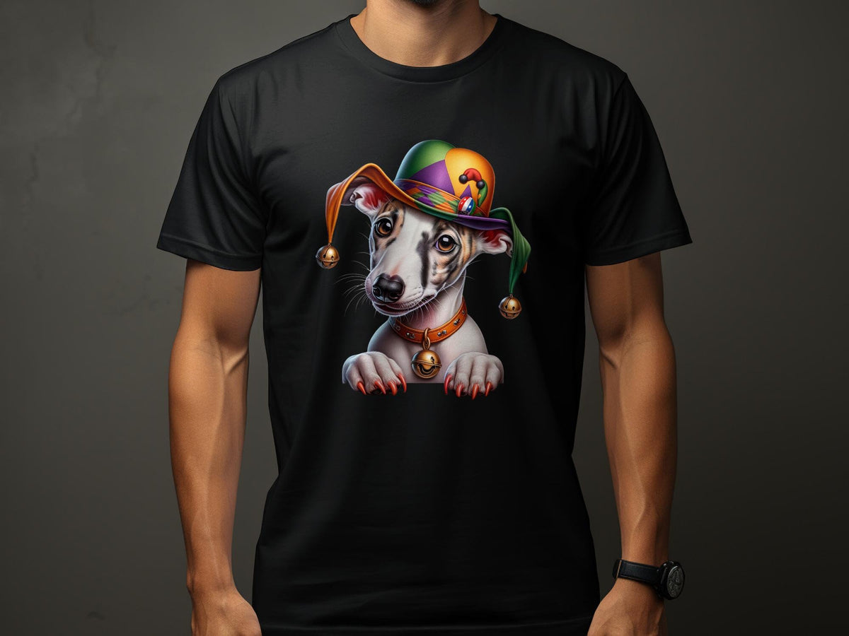 Whippet Dog Pup Jester Hat Design Dog Lover Gifts Present For Mans Best Friend Pet Gift Dog Design T Shirt Hoodie Sweatshirt Hoodie – Soft Feel · High-Quality Print
